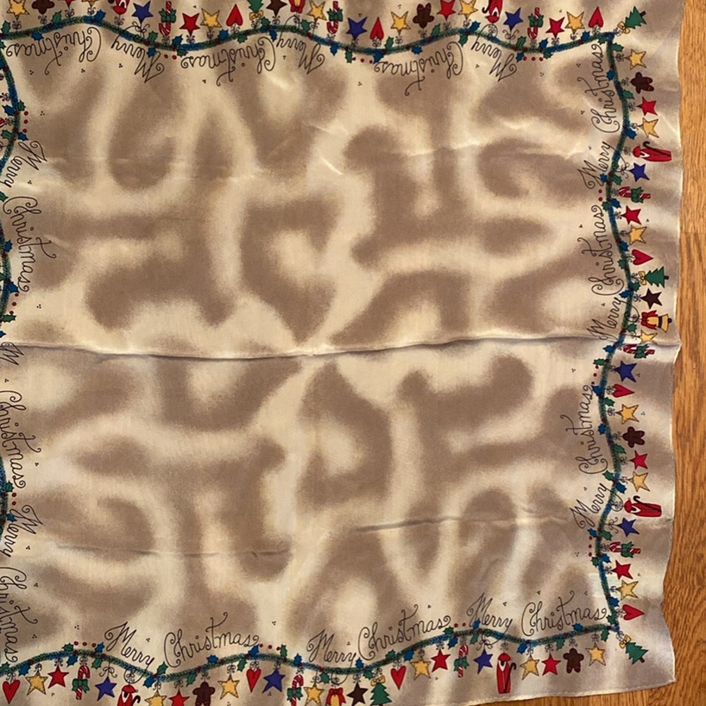Elaine gold silk Christmas scarf
